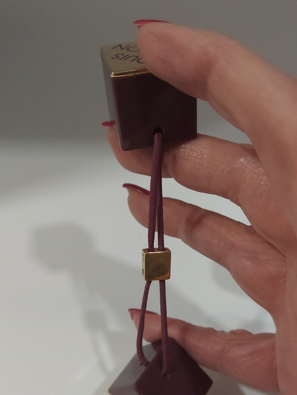 Louis Vuitton Purple Plum Aubergine Lucite Logo Jumbo Hair Tie Band Cube VCG! - Picture 3 of 4